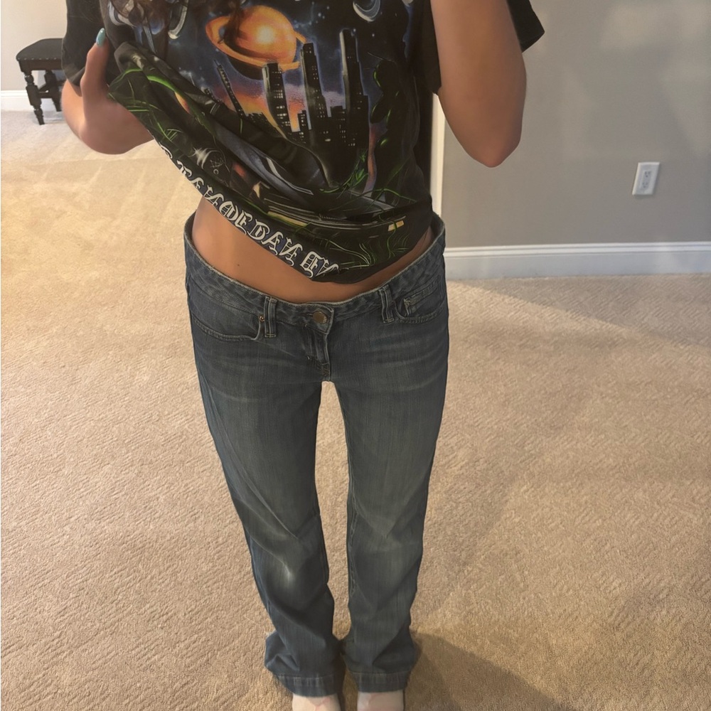 GAP Blue Straight Leg Jeans with Mid-Rise Fit
